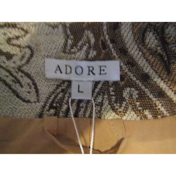 Adore Baroque Cropped Jacket NWT Inspired Khaki Paisley Raw Hem Retails $150 L - Picture 9 of 11